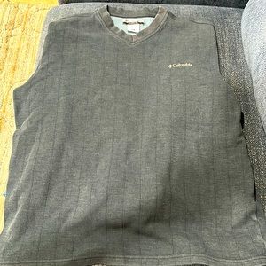 Columbia Sweater Mens Large Gray Pullover Sweatshirt V Neck Outdoors